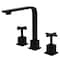 Novatto MULD Widespread 2-Handle Lavatory Faucet in Matte Black with Drain NBF-836MB-PUD - alternate 2